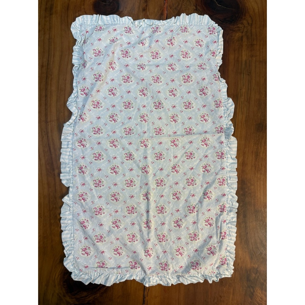 Simply Shabby Chic Faded Paper Rose Floral Pillow Sham Cotton Stripe D3-24